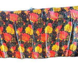 New Screen Printed Silk Dress Fabric 44"/45"W x 4yds (One Piece) Red Black Gold